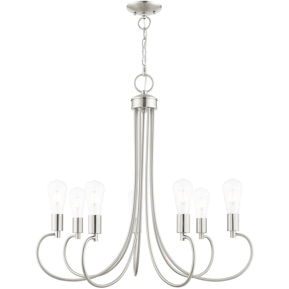 Seven Light Dimmable Chandelier With Shades
