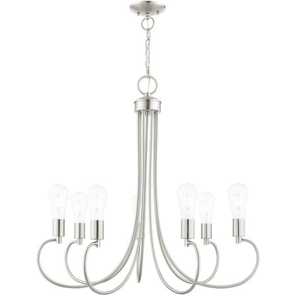 Seven Light Dimmable Chandelier With Shades