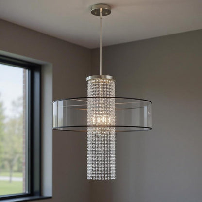 Four Light Dimmable Chandelier With Shades