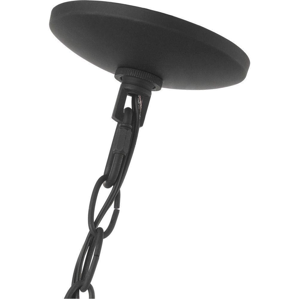 Black Three Light Dimmable Chandelier With Shades