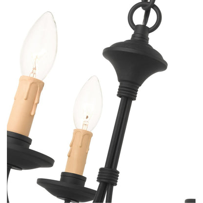 Black Three Light Dimmable Chandelier With Shades