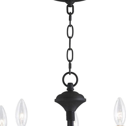Black Five Light Dimmable Chandelier With Shades