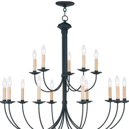 Black Multi Light Dimmable Chandelier With Shades