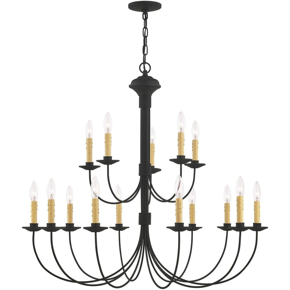 Black Multi Light Dimmable Chandelier With Shades