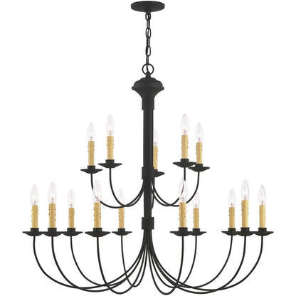 Black Multi Light Dimmable Chandelier With Shades