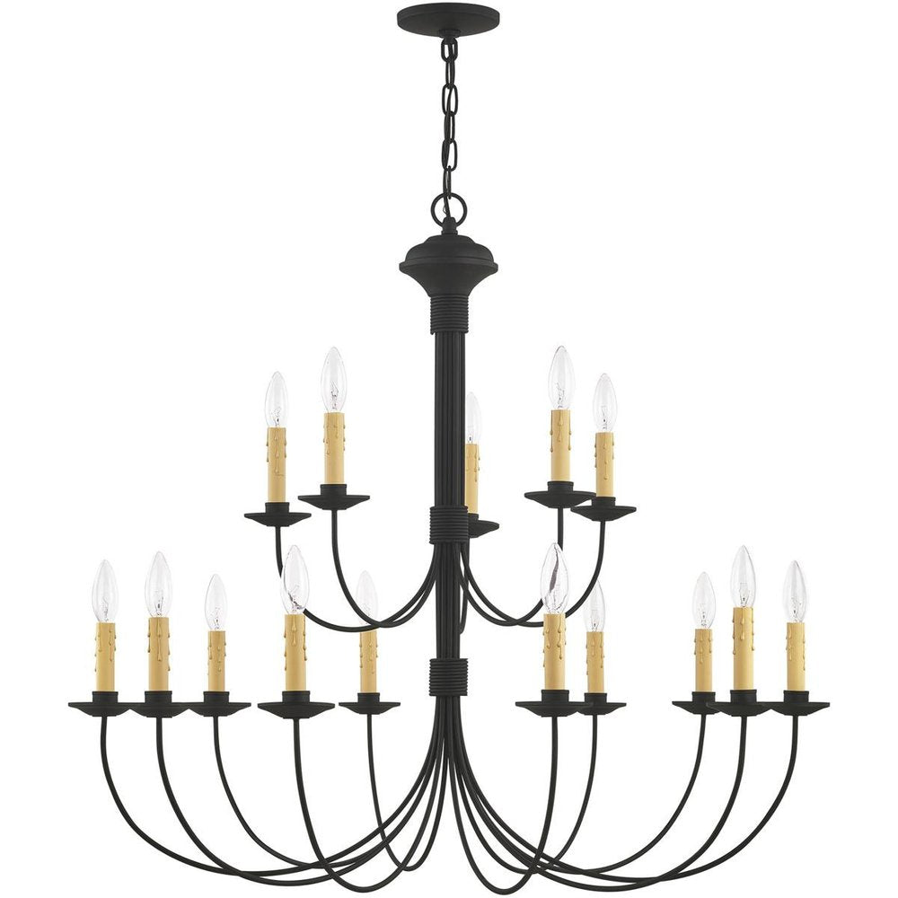 Black Multi Light Dimmable Chandelier With Shades