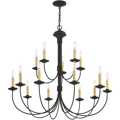 Black Multi Light Dimmable Chandelier With Shades