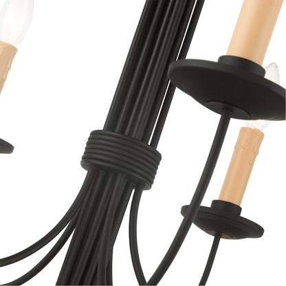 Black Multi Light Dimmable Chandelier With Shades