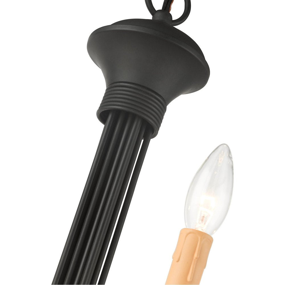 Black Multi Light Dimmable Chandelier With Shades