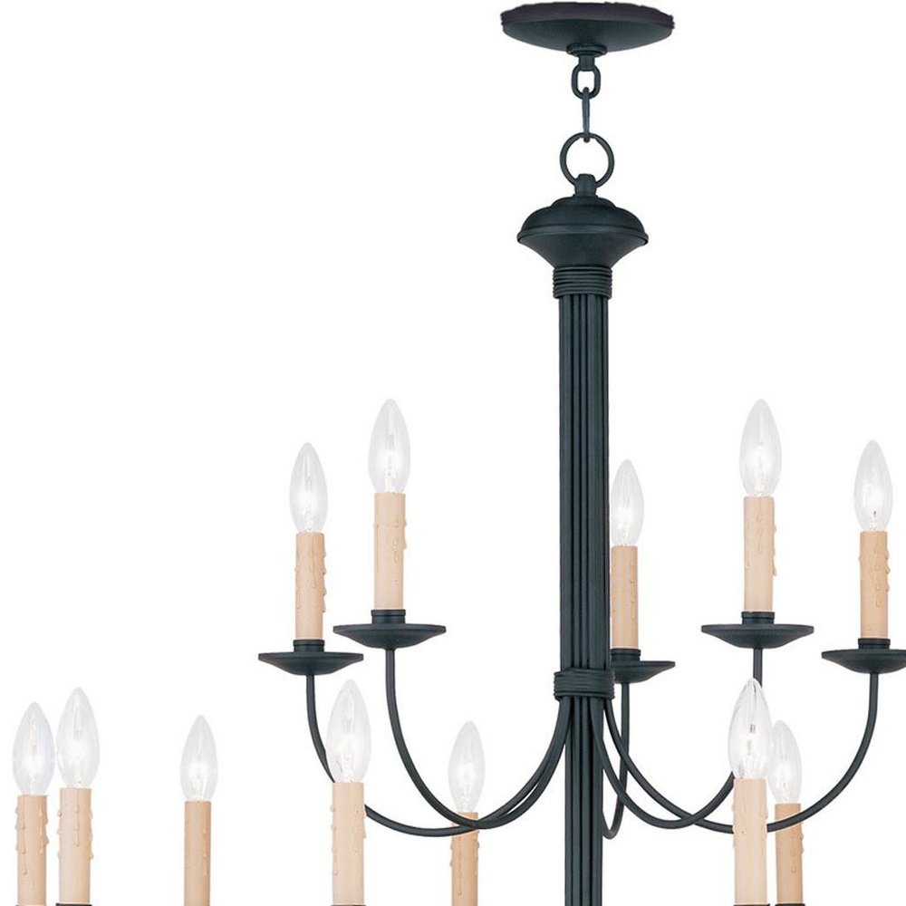 Black Multi Light Dimmable Chandelier With Shades