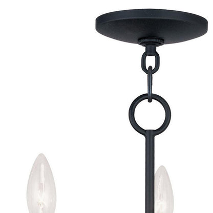 Black Three Light Dimmable Chandelier With Shades