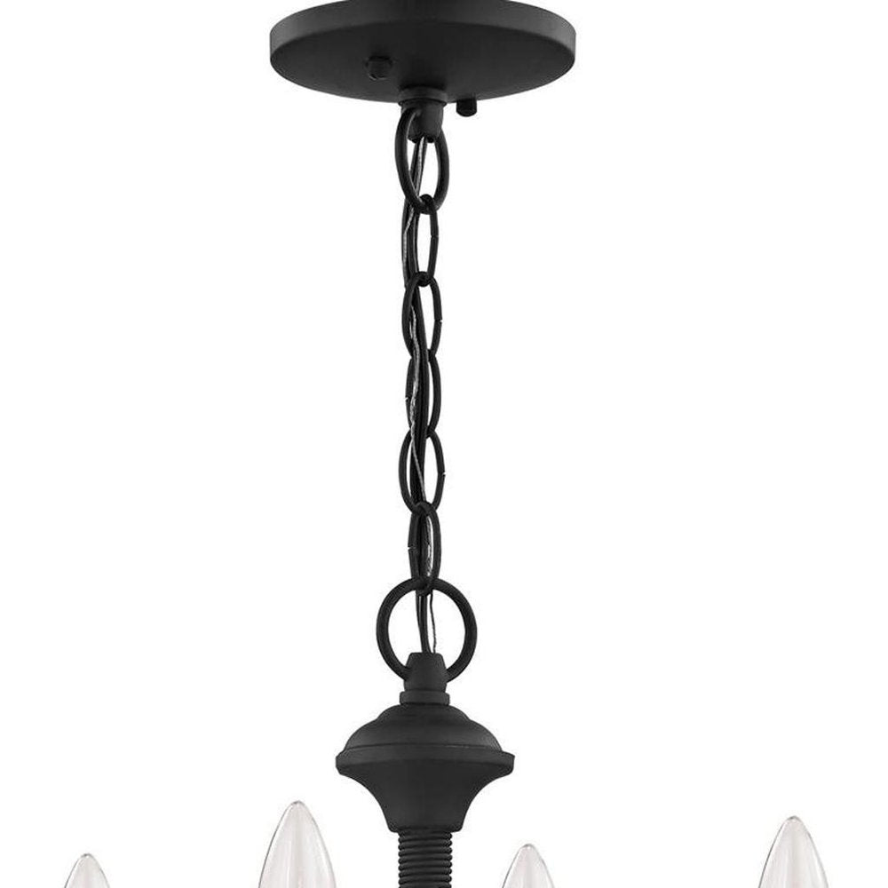 Black Four Light Dimmable Chandelier With Shades