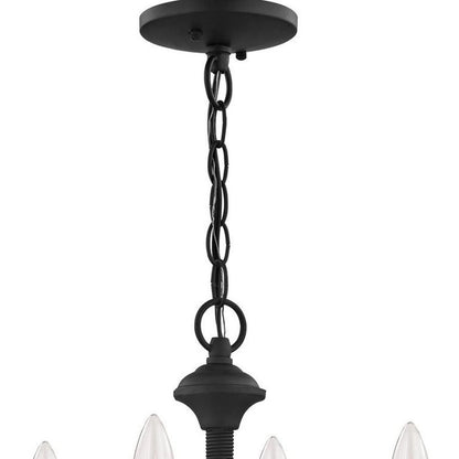 Black Four Light Dimmable Chandelier With Shades