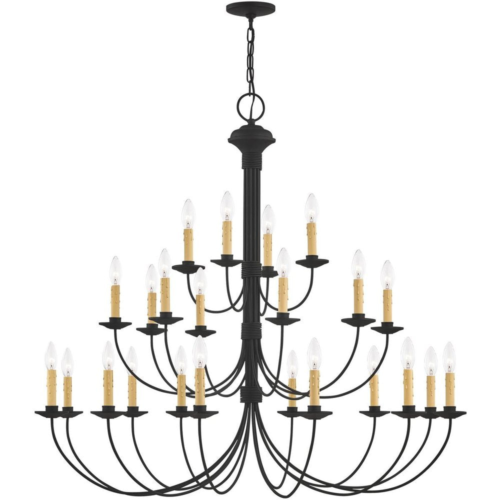 Black Multi Light Dimmable Chandelier With Shades