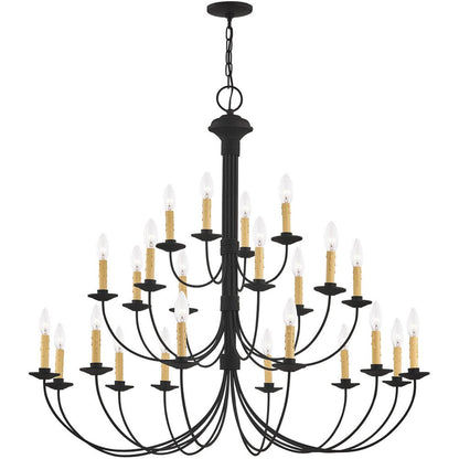 Black Multi Light Dimmable Chandelier With Shades
