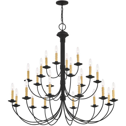 Black Multi Light Dimmable Chandelier With Shades