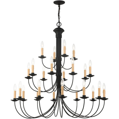 Black Multi Light Dimmable Chandelier With Shades