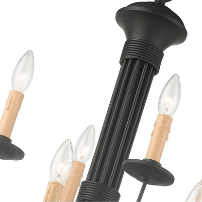 Black Multi Light Dimmable Chandelier With Shades