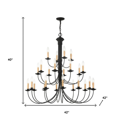 Black Multi Light Dimmable Chandelier With Shades