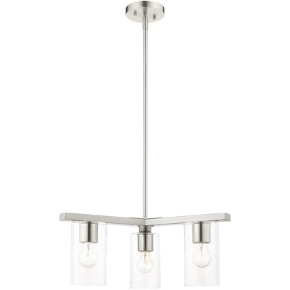 Three Light Dimmable Chandelier With Shades