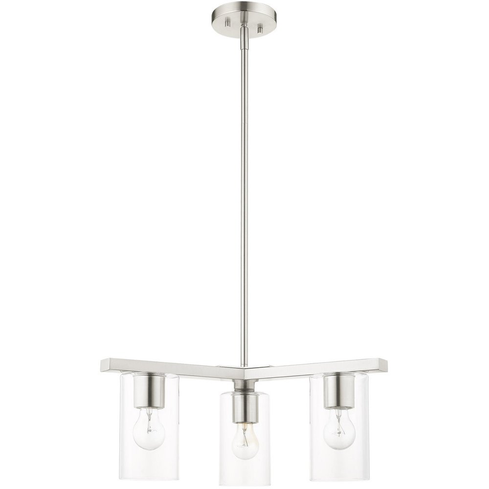 Three Light Dimmable Chandelier With Shades