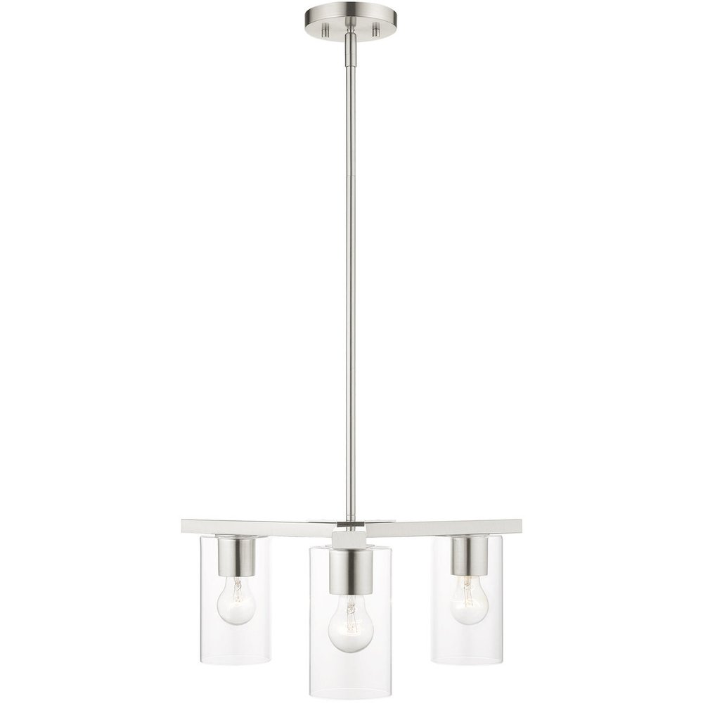 Three Light Dimmable Chandelier With Shades