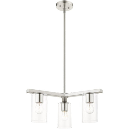 Three Light Dimmable Chandelier With Shades