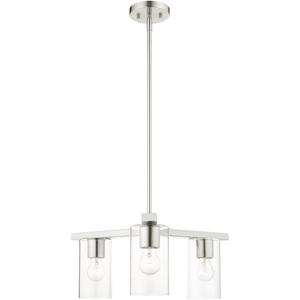 Three Light Dimmable Chandelier With Shades