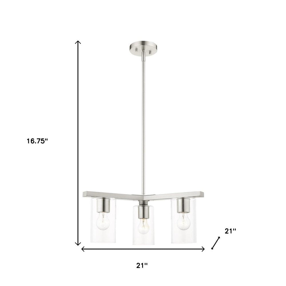Three Light Dimmable Chandelier With Shades