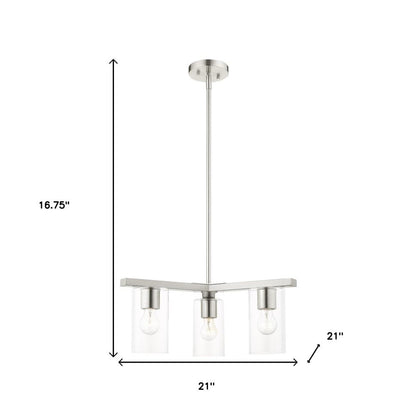 Three Light Dimmable Chandelier With Shades