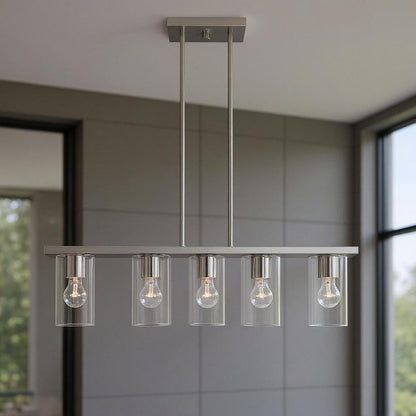 Four Light Dimmable Chandelier With Shades