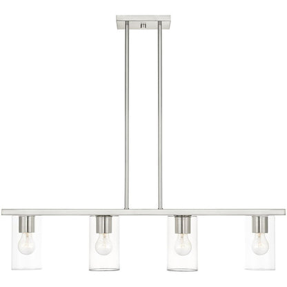 Four Light Dimmable Chandelier With Shades