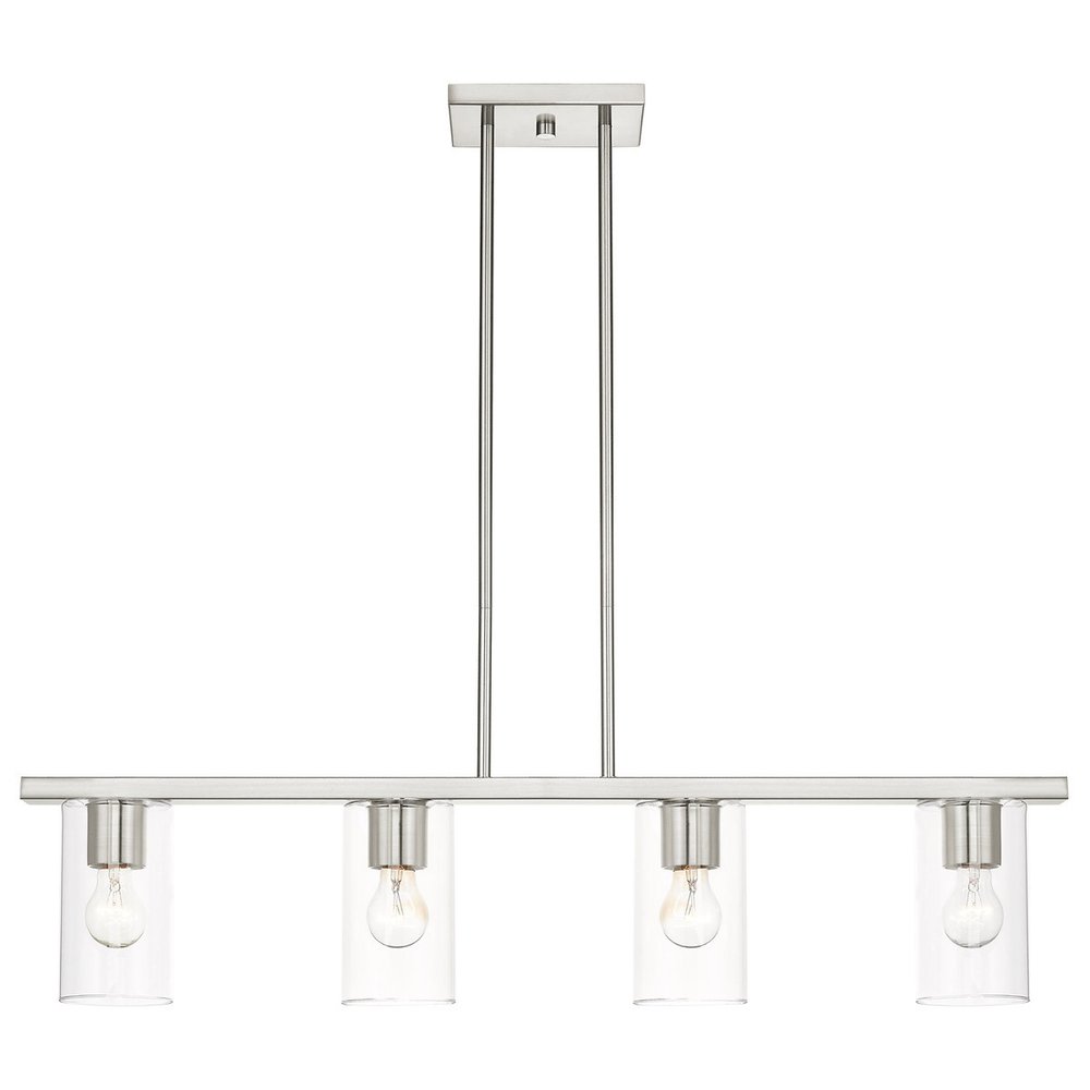 Four Light Dimmable Chandelier With Shades