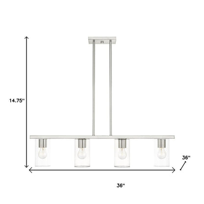 Four Light Dimmable Chandelier With Shades