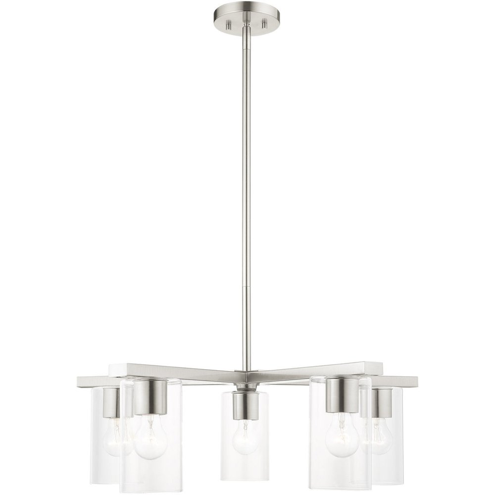 Five Light Dimmable Chandelier With Shades