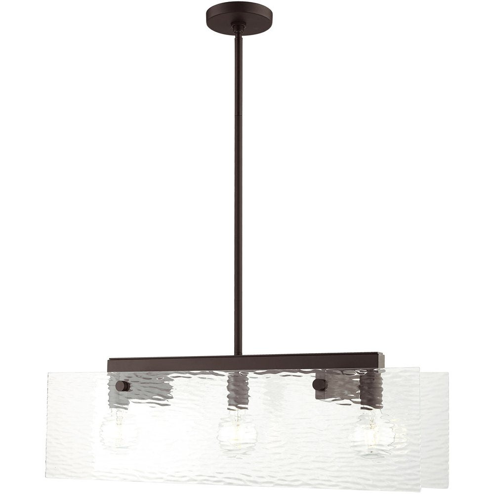 Bronze Three Light Dimmable Chandelier With Shades