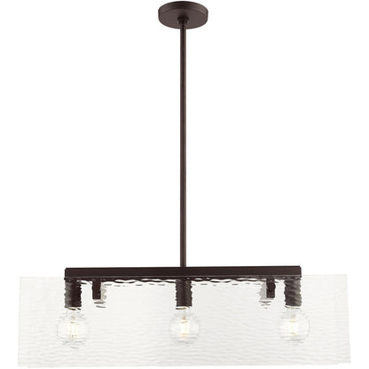 Bronze Three Light Dimmable Chandelier With Shades