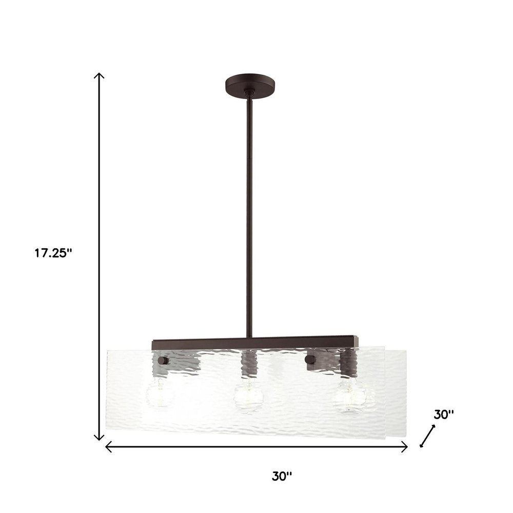 Bronze Three Light Dimmable Chandelier With Shades