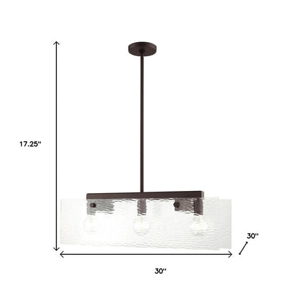 Bronze Three Light Dimmable Chandelier With Shades