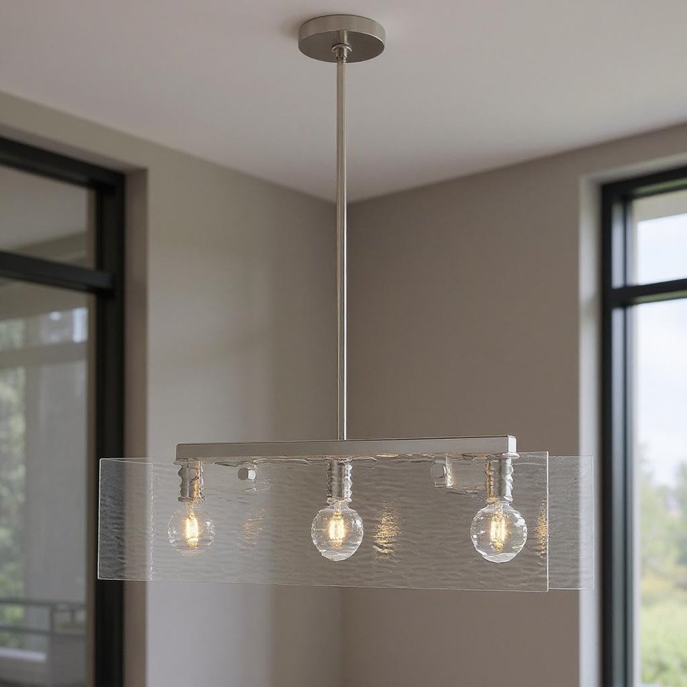Three Light Dimmable Chandelier With Shades