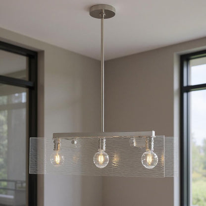 Three Light Dimmable Chandelier With Shades