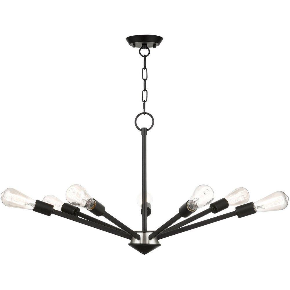 Seven Light Dimmable Chandelier With Shades