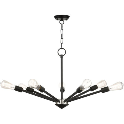 Seven Light Dimmable Chandelier With Shades