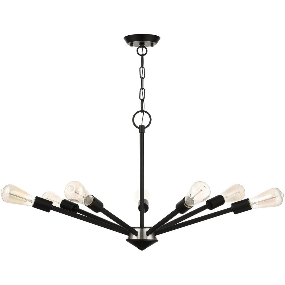 Seven Light Dimmable Chandelier With Shades