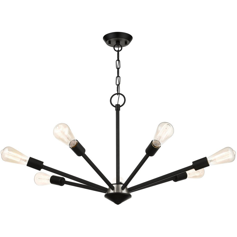 Seven Light Dimmable Chandelier With Shades