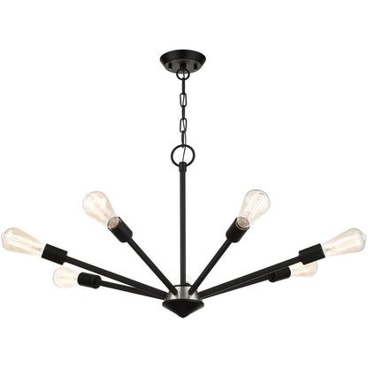 Seven Light Dimmable Chandelier With Shades