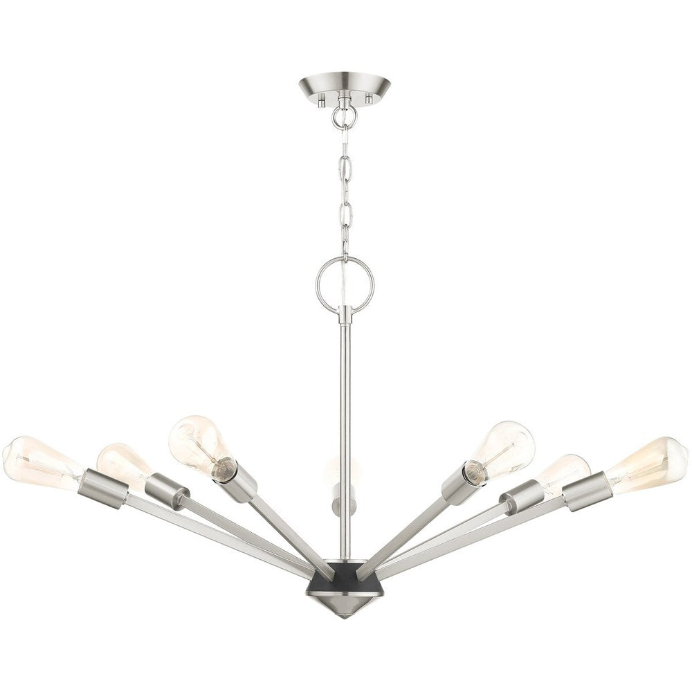 Seven Light Dimmable Chandelier With Shades