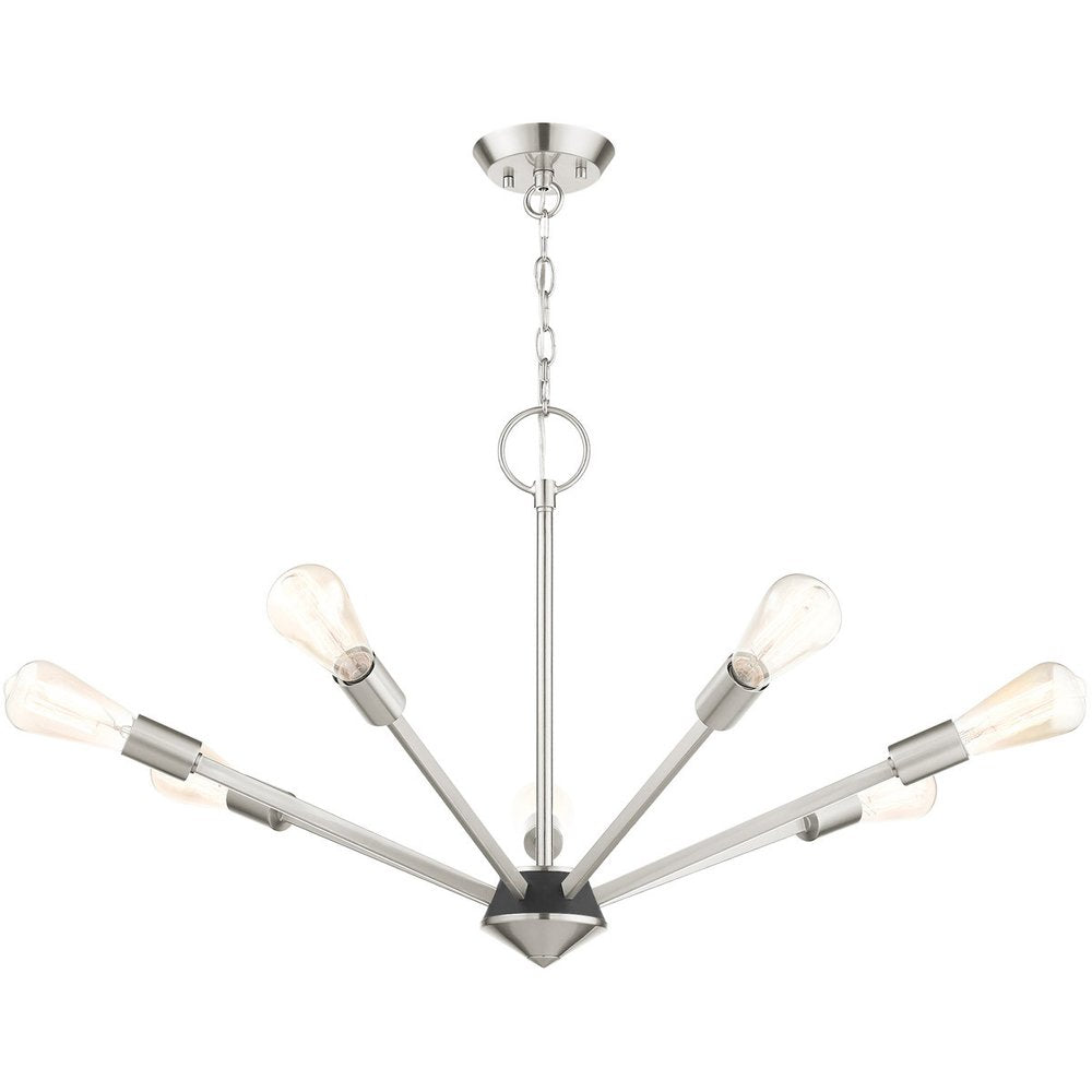Seven Light Dimmable Chandelier With Shades