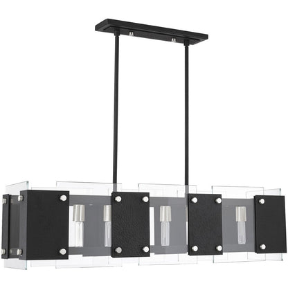 Eight Light Dimmable Chandelier With Shades