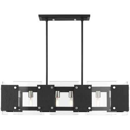 Eight Light Dimmable Chandelier With Shades